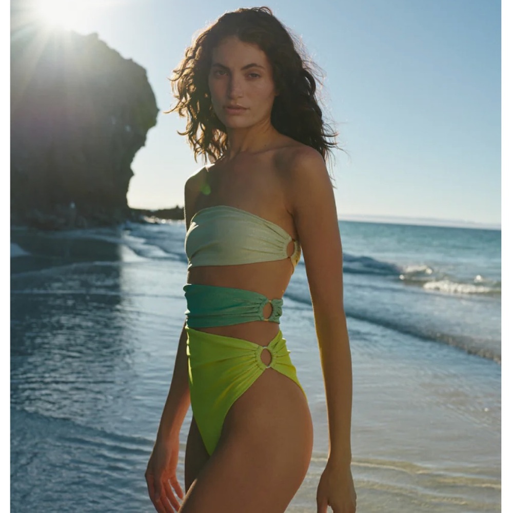 Baobab Collection Green and Yellow One Piece Swimsuit